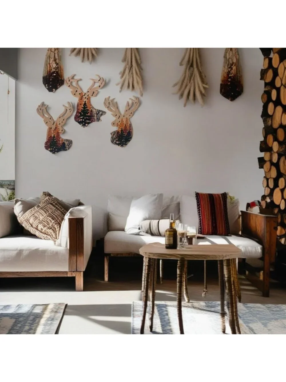 Rustic Woodland Wildlife Wall Decor - 3 Pack Animal Hanging Art for Cottage Home
